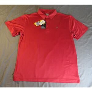Callaway Opti Dry Golf Polo Red Embroidered Logo Men's Large NWT